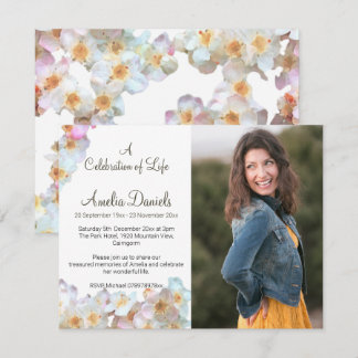 Bleekblauwe Wilde Bloem Foto Viering van het Leven Kaart