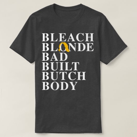 bleekblond slecht gebouwd slaghuis t-shirt (Design voorkant)