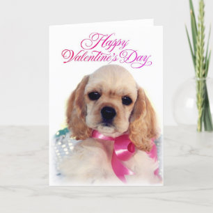 Bleekgeel Cocker puppy Feestdagen Kaart