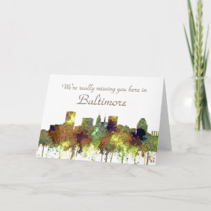 Bleekgele de Safari van de Horizon van Baltimore Feestdagen Kaart