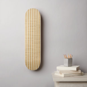 Bleekgele Strepen Threaded Stof Patroon Skateboard