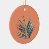 Bleekgroen blad keramisch ornament (Rechts)