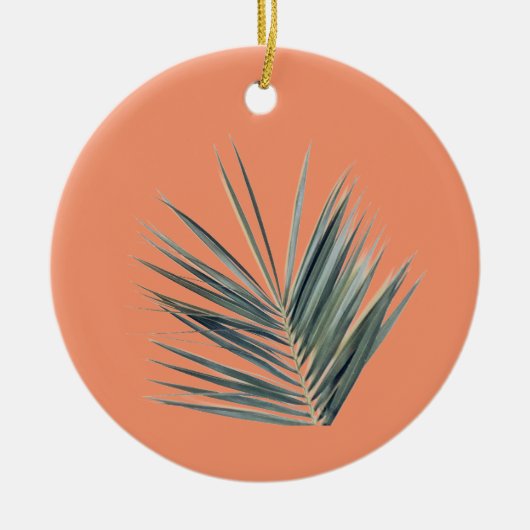 Bleekgroen blad keramisch ornament (Voorkant)