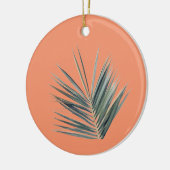 Bleekgroen blad keramisch ornament (Links)