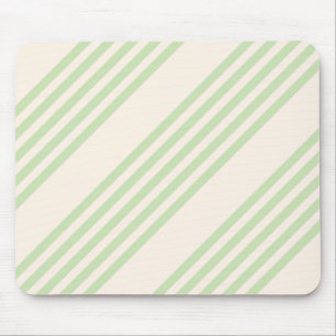 Bleekgroen en beige vijfstrepenpatroon muismat