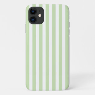 Bleekgroene en witte snoepstrepen iPhone 11 hoesje