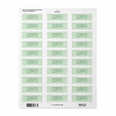 Bleekgroene Gingham Plaid Etiket (Full Sheet)