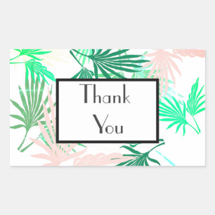 Bleekgroene Palm Bedankt Trouwcadeau Sticker