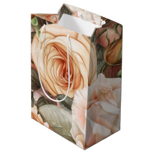  bleekheid en roze rozen medium cadeauzakje