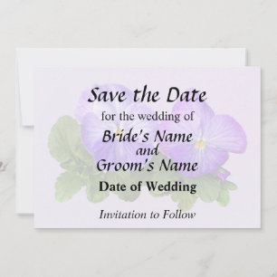 Bleekpaarse en Witte Viooltjes Koppel Save The Date