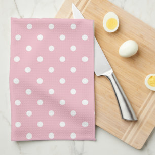 Bleekroze en Witte Stippen Theedoek