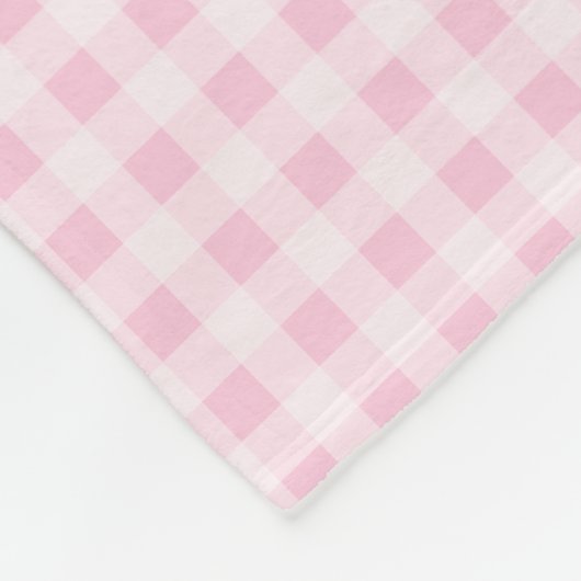 Bleekroze Gingham Fleece Deken (Hoek)
