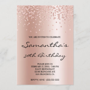 Bleekroze Gouden Ombre Folie Confetti Glitter Kaart