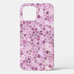 Bleekroze Kasseien Patchwork Terrazzo Patroon iPhone 12 Hoesje