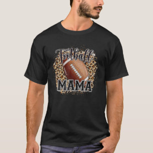 Bleekte Football Mama Life Leopard Player T-shirt