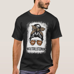 Bleekte Football Stepmam Life with Leopard Messy T-shirt