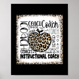 Bleekte leopard Instructive Coach Typografie Te Poster