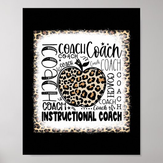 Bleekte leopard Instructive Coach Typografie Te Poster (Voorkant)