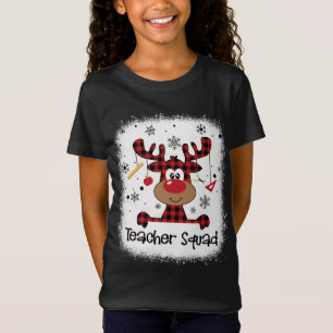 Bleekte lerarenplein rendiertje Funny Teacher Chri T-shirt