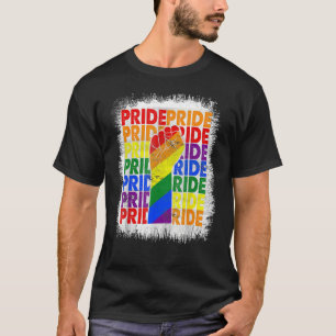 Bleekte reist vuist regenboogvlag Gay Pride T-shirt