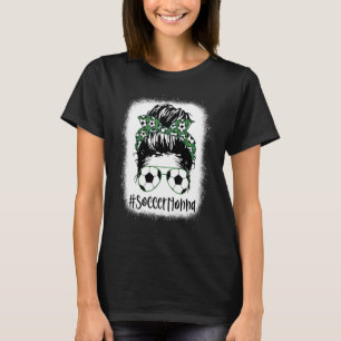Bleekte Soccer Nonna Life Messy Hair Bun Moeder T-shirt