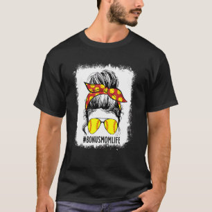 Bleekte Softball Bonus Mam Dag Bonus Mam Mot T-shirt