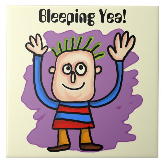 Bleeping Yea! Keramische tegel Tegeltje (Voorkant)