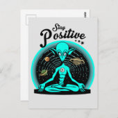 Bleib Positiv Alien Briefkaart (Voorkant / Achterkant)