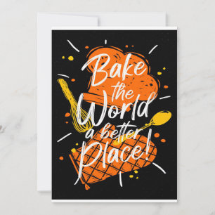 Blek de wereld grappig citaat Kookliefdescadeau Feestdagenkaart