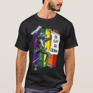 Blek van de Gay Do Crime Skeleton LGBT Pride Rainb T-shirt