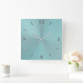 Bleke Aqua Modern Metallic Wall klok (Huis)