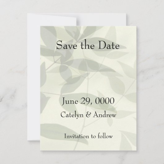 Bleke bladeren save the date (Voorkant)