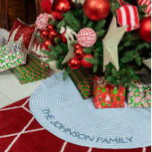Bleke blauwe en witte dunne concentrische cirkels kerstboom rok