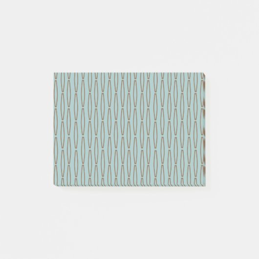 Bleke blauwe geometrische herhaling post-it® notes (Voorkant)