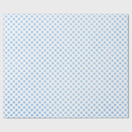 Bleke blauwe poladots op wit cadeaupapier (Vlak)