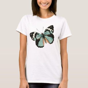  bleke blauwe  vlinder T-shirt