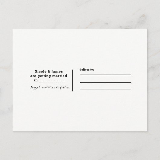 Bleke Bloemige Donkere Krijt Elegante Bewaar de Da Aankondigingskaart (Achterkant)