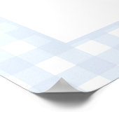 Bleke Blue Gingham Classic Baby Boy Welkomstbord Poster (Hoek)