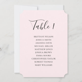 Bleke Blush Roze Trouw Minimalistische Zitplaatska Kaart