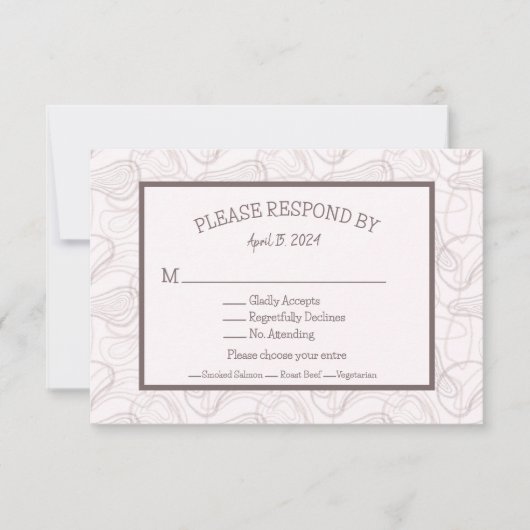 Bleke Bourgondische Abstracte bruiloft RSVP Kaartje (Voorkant)