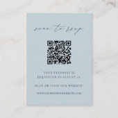 Bleke Coastal Blue QR Code Wedding RSVP Informatiekaartje (Voorkant)
