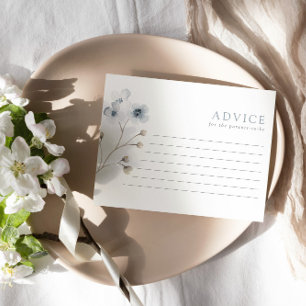 Bleke, eenvoudige Floral Baby shower Advice Card Advieskaart