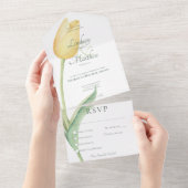 Bleke gele tulp solo modern diner all in one uitnodiging (Afscheurbaar)