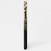 Bleke Gold Curved Light Rays, naam in wit script iPhone Hoesje (Linkerkant)