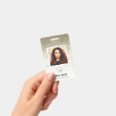 BLEKE GOLD GLITTER WERKZAAM FOTO BAR CODE NAAM BADGE (Handheld)