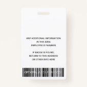 BLEKE GOLD GLITTER WERKZAAM FOTO BAR CODE NAAM BADGE (Achterkant)