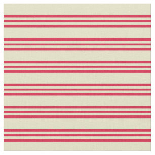 Bleke Goldenrod en Crimson Colored Lines Stof