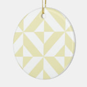 Bleke gouden geometrische Deco kubuspatroon Keramisch Ornament (Links)
