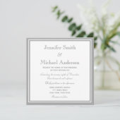 Bleke Grey Invitation Wedding Kaart (Staand voorkant)