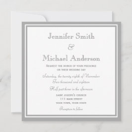 Bleke Grey Invitation Wedding Kaart